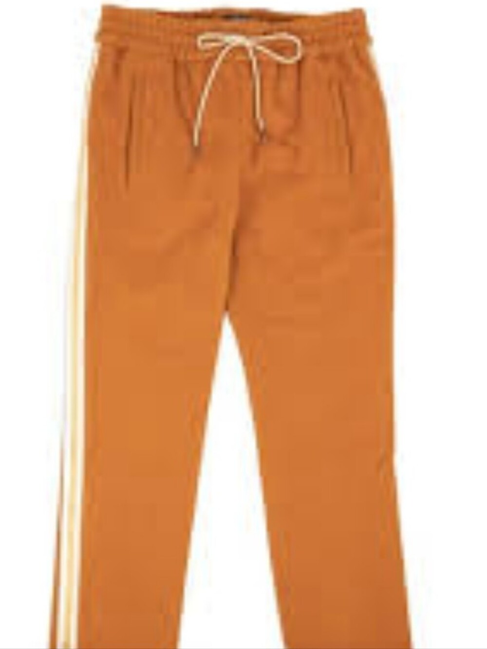 AGTAWH Men's Drawstring Track Pants in Burnt Orange and Wide Retro Side Stripe